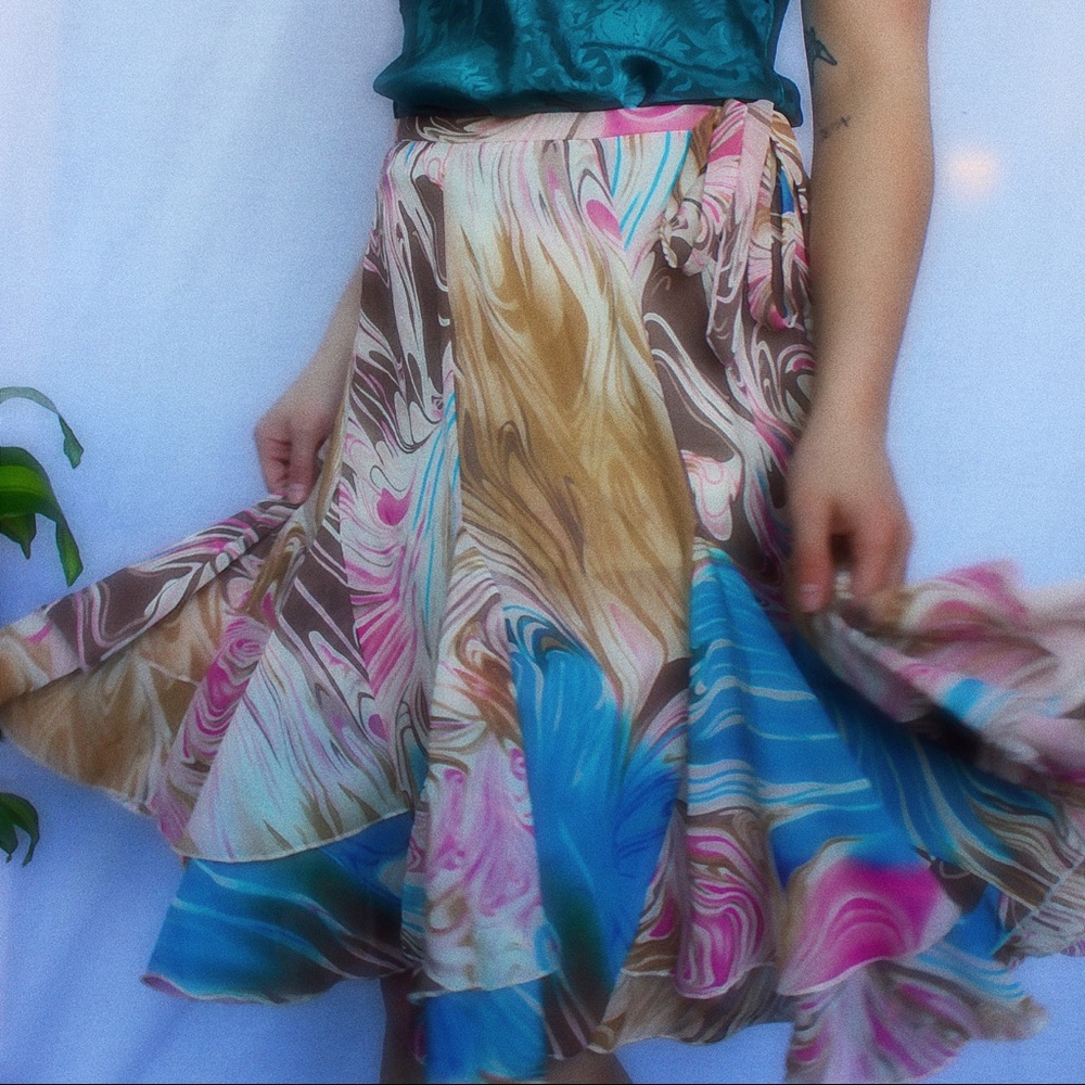 Funky print midi skirt